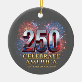 Ornamento De Cerâmica Aniversário de 250 anos da América, 1776 Semiquinc
