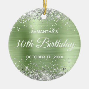 Ornamento De Cerâmica Aniversário de 30 anos de Foil de Impressão da G