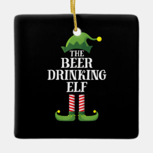 Ornamento De Cerâmica Aniversário de Natal de Bebendo de cerveja