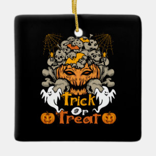 Ornamento De Cerâmica Aniversário De Truque Ou De Tratamento De Hallowee