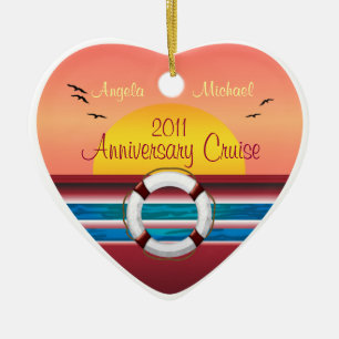 Ornamento De Cerâmica Aniversário do Cruise - Modelo sunset