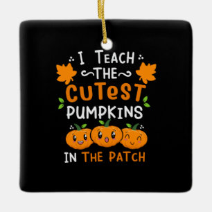 Ornamento De Cerâmica Aniversário do Professor Cutest Pumpkins