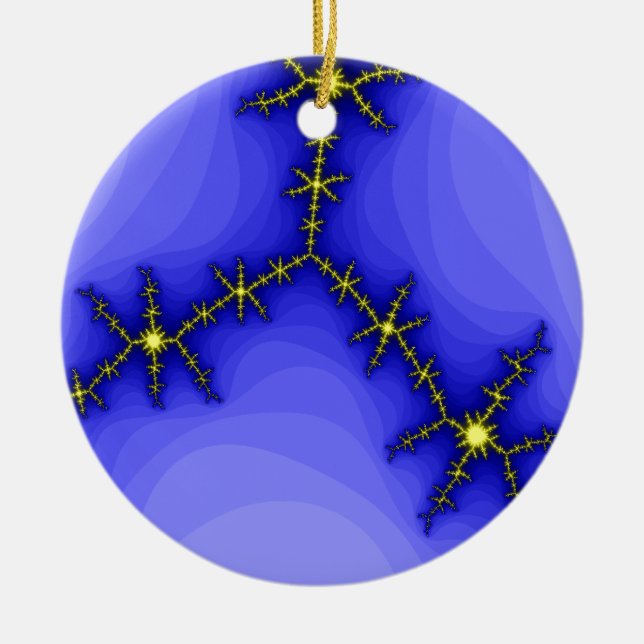 Ornamento De Cerâmica Aniversário Personalizado da Greve de Relâmpago (Frente)