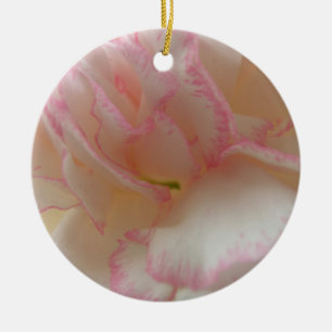 Ornamento De Cerâmica Aniversário Personalizado do Cravo-da-rosa e bran