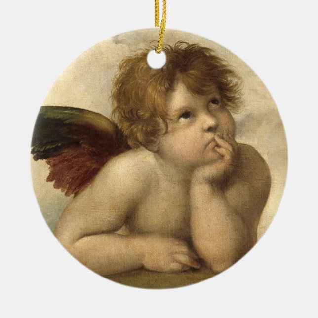 Ornamento De Cerâmica Anjo 1 de Raphael (Frente)