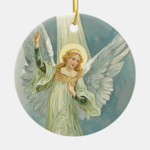 Ornamento De Cerâmica Anjo antiquado Gloria do Natal