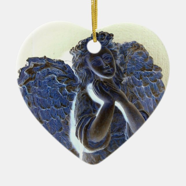 Ornamento De Cerâmica Anjo brilhante (Frente)