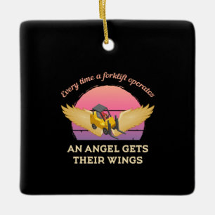 Ornamento De Cerâmica Anjo da empilhadeira