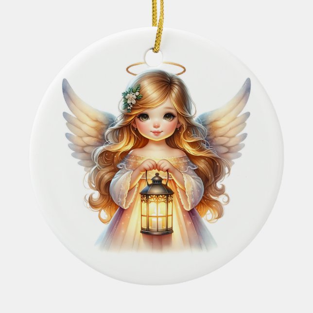 Ornamento De Cerâmica Anjo de Natal (Frente)