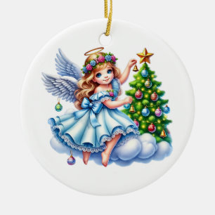 Ornamento De Cerâmica Anjo de Natal