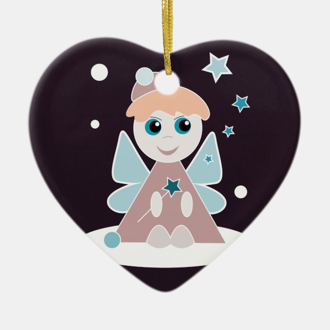 Ornamento De Cerâmica Anjo de Natal (Frente)