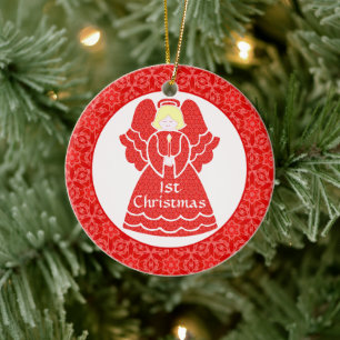 Ornamento De Cerâmica Anjo de Natal de 1rua da Menina