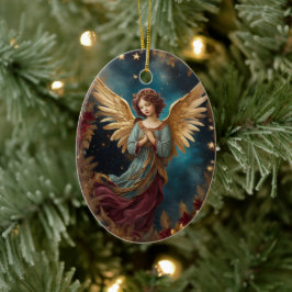 Ornamento De Cerâmica Anjo de Natal Elegante