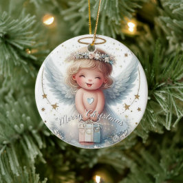 Ornamento De Cerâmica Anjo de Natal, Natal do Anjo
