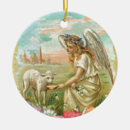 Ornamento De Cerâmica Anjo do felz pascoa