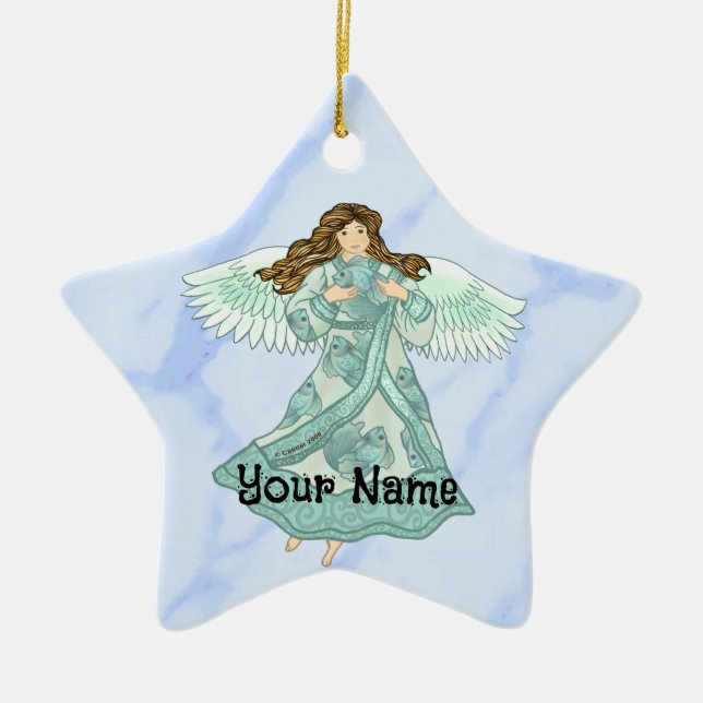 Ornamento De Cerâmica Anjo do Oceano (Frente)