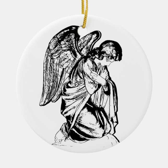 Ornamento De Cerâmica Anjo em qualquer cor (Frente)