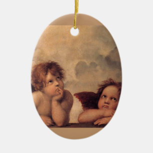 Ornamento De Cerâmica Anjo Fé Raphael Bênção Fofa
