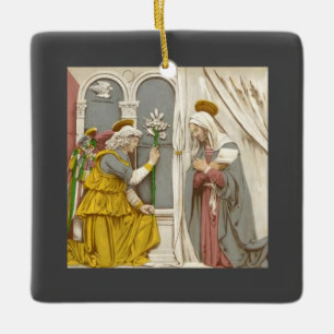 Ornamento De Cerâmica Anjo Gabriel O Anúncio a Maria