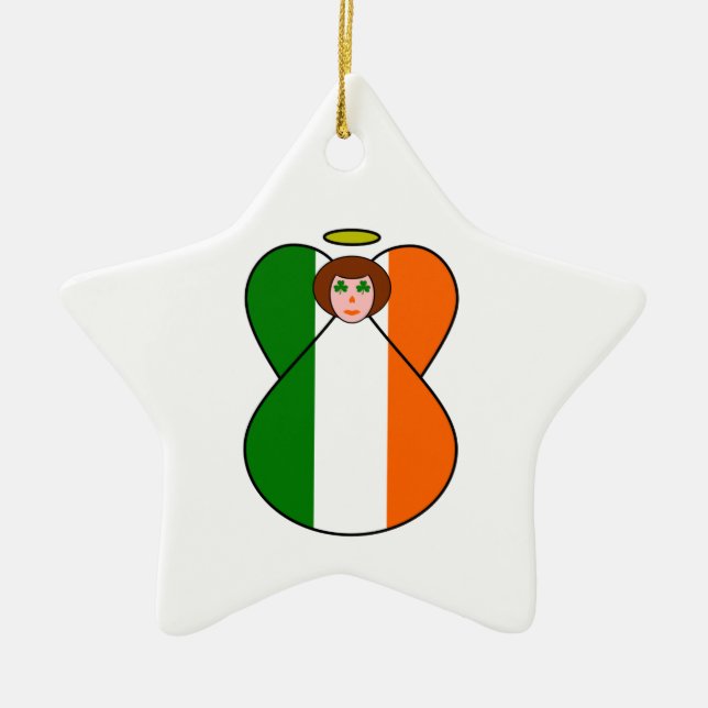 Ornamento De Cerâmica Anjo Irlandês (Frente)