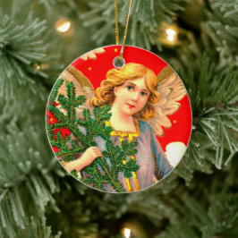 Ornamento De Cerâmica Anjo na Árvore Xmas do Carregando Lavanda