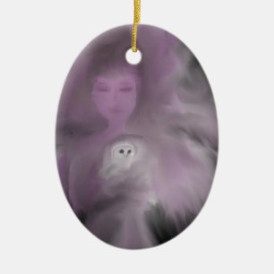 Ornamento De Cerâmica Anjo precioso da coruja