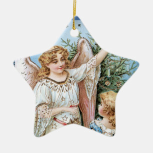 Ornamento De Cerâmica Anjo que decora a árvore