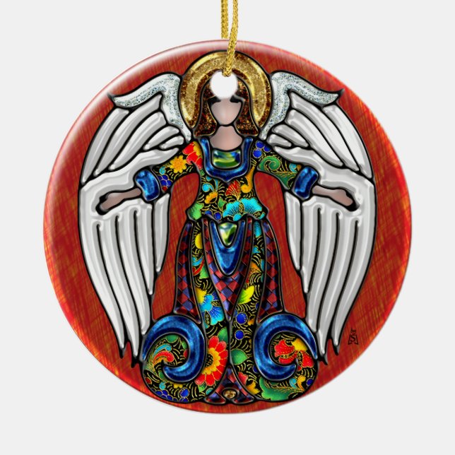 Ornamento De Cerâmica Anjo Russo (ornamento Cerâmico Personalizado) (Frente)