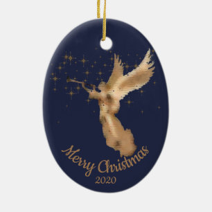 Ornamento De Cerâmica Anjo Starry Sky, Anjo de Natal Datado