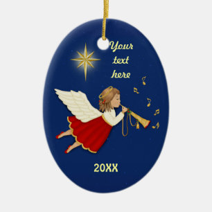 Ornamento De Cerâmica Anjo Trumpet