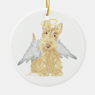 Ornamento De Cerâmica Anjo Wheaten Scottie