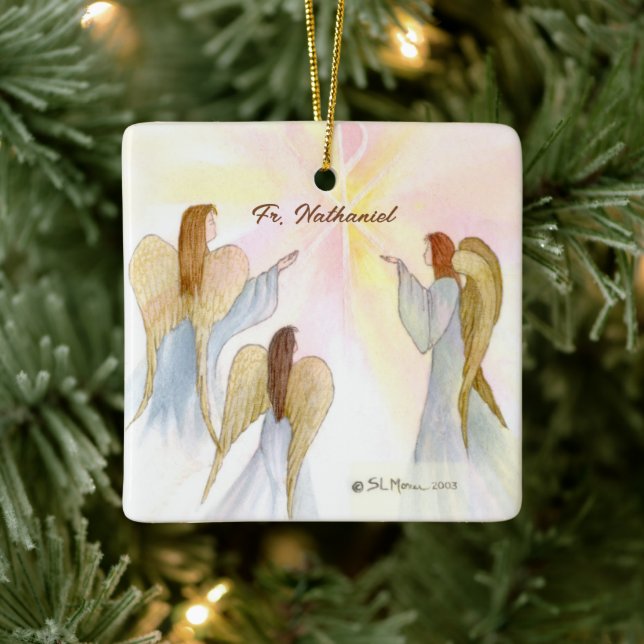 Ornamento De Cerâmica Anjos Religiosos Personalizados (Árvore)