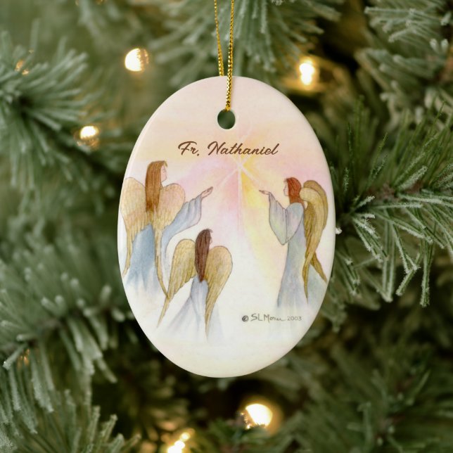 Ornamento De Cerâmica Anjos Religiosos Personalizados (Árvore)