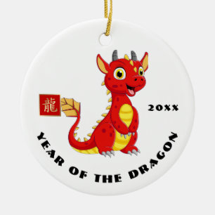Ornamento De Cerâmica Ano chinês do dragão Presente para o Ano Persona
