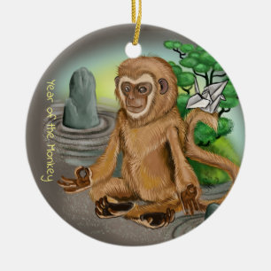 Ornamento De Cerâmica Ano chinês do zodíaco do macaco