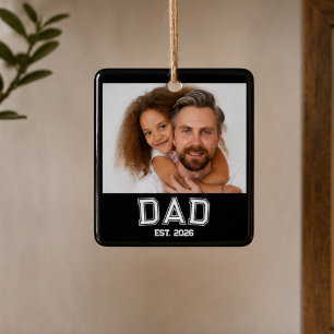Ornamento De Cerâmica Ano de Fundação do Pai Mínimo Foto do Novo Pai
