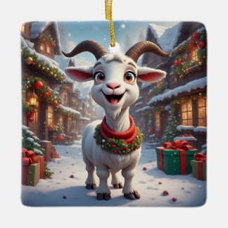 Ornamento De Cerâmica 🎄 Ano do Bode 2027 Ideia de Presente de Natal 🐐
