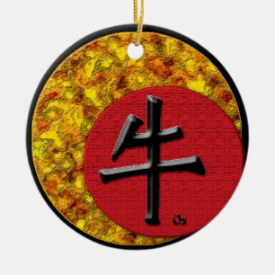 Ornamento De Cerâmica Ano do boi: 2009