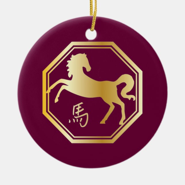 Ornamento De Cerâmica Ano do Ocupão do Cavalo (Frente)