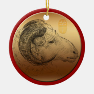 Ornamento De Cerâmica Ano do ouro - Astrologia Chinesa