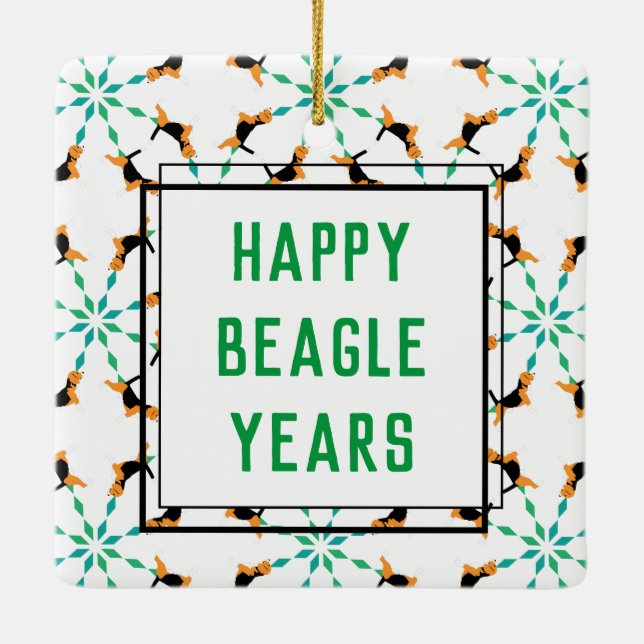 Ornamento De Cerâmica Ano estilo Beagle (Verso)