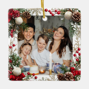 Ornamento De Cerâmica ANO NOVO Quadro com Foto Personalizada Família 202