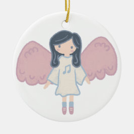 Ornamento De Cerâmica Ano Personalizado do Anjo de Natal do Pastel Bonit