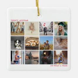 Ornamento De Cerâmica Ano Vermelho Moderno em Revisão Foto Natal