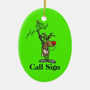 Ornamento De Cerâmica Antena de colocação em movimento de Rudolph com 