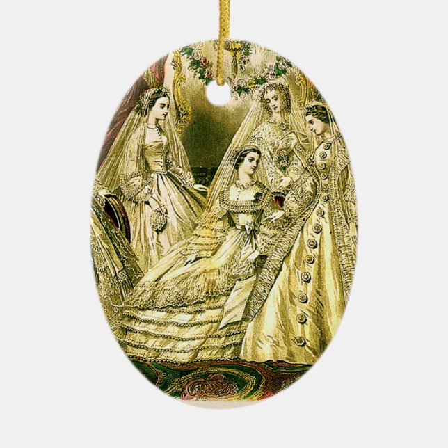 Ornamento De Cerâmica Anterior Bridal de Casamento (Frente)