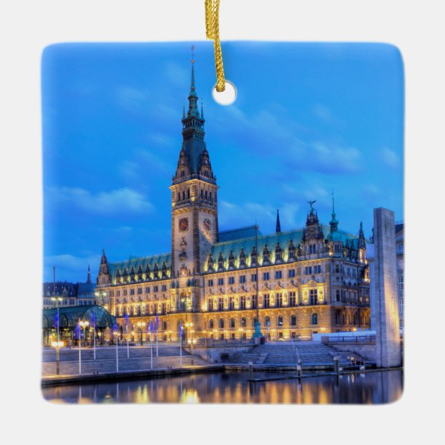 Ornamento De Cerâmica Antiga Câmara Municipal de Rathausmarkt em Hamburg (Frente)