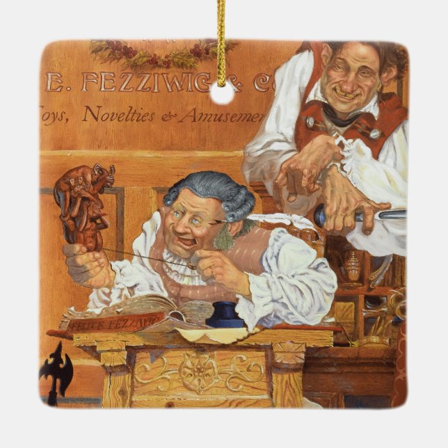 Ornamento De Cerâmica Antigo Fezziwig (Verso)