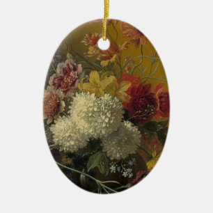 Ornamento De Cerâmica Antigo Mestre Holandês Floral Georgius van Os 1820