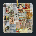 Ornamento De Cerâmica Antiguidade Vitorina de Natal Ephemera Collage Art<br><div class="desc">Antiquado Natal Vitoriano Ephemera Collage Art Por favor,  sigam-me; crio novos designs e produtos diariamente! Sinta-se livre para me contactar com suas necessidades de design.</div>